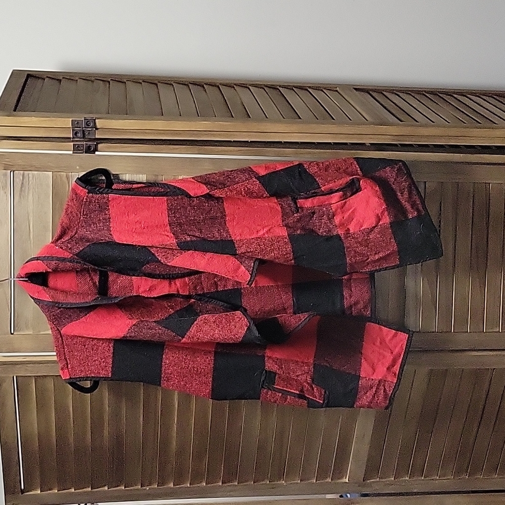 Black and Red Plaid Vest